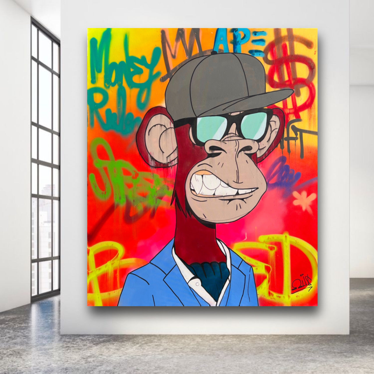 Street art bored ape